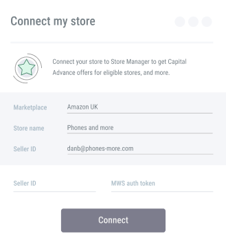 Connect store form